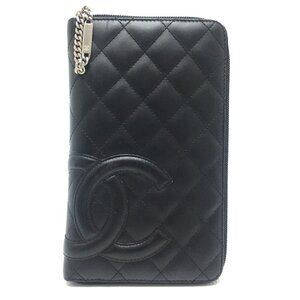 CHANEL Authentic Black Leather Wallet